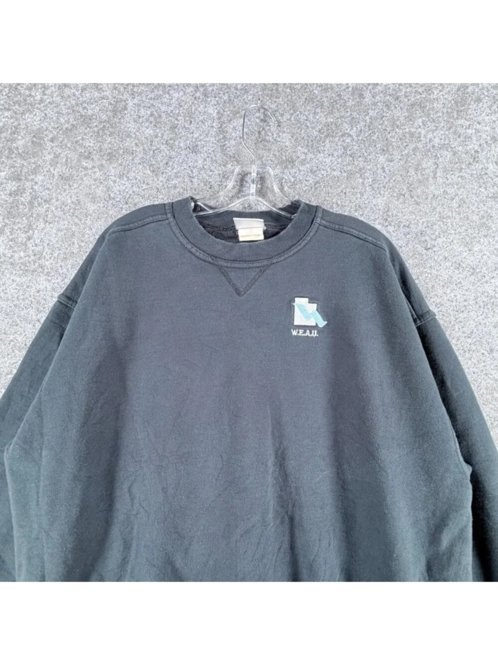 Vintage Jerzees‎ Z Class Sweatshirt Mens XL Charcoal Gray W.E.A.U. Embroidered